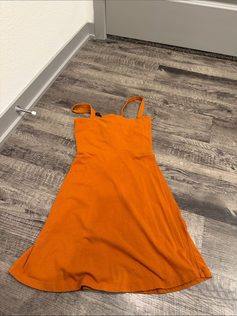Forever 21 Bright Orange Mini Dress with Spaghetti Straps